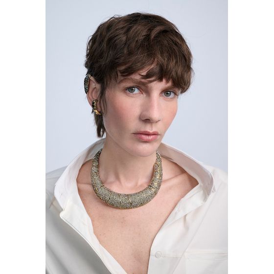 Colar-Conceito-Strass-Animal-Print-Ouro-Vintage