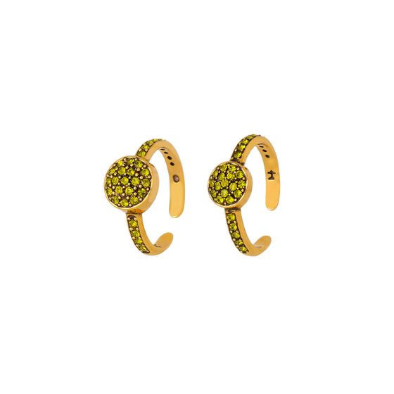 KIT-ANEIS-PAVE-E-MINI-PAVE-OURO-VINTAGE-HECTOR-ALBERTAZZI-OLIVINE