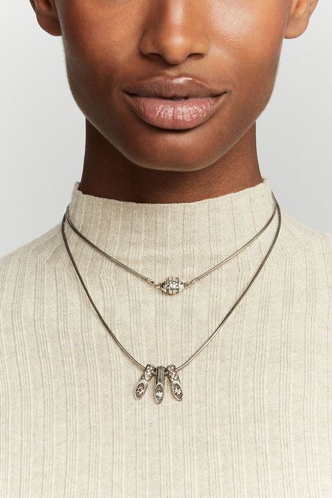 Colar Longo Style Prata Boho
