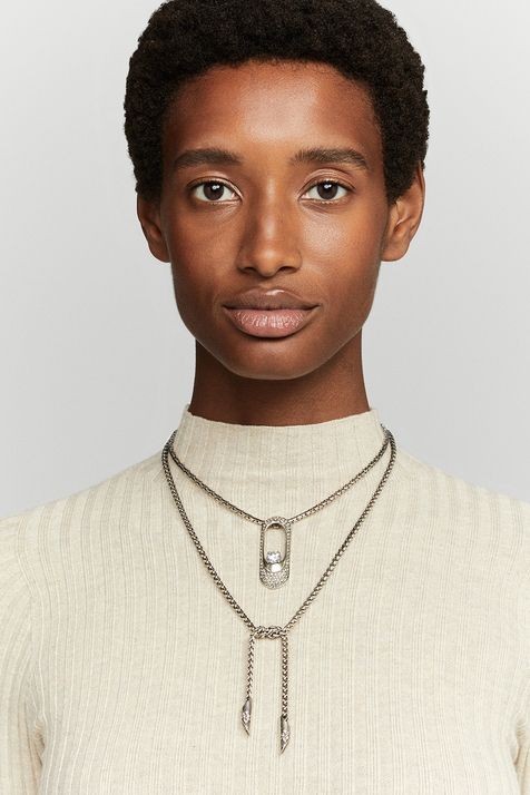 Colar Double Style Prata Boho
