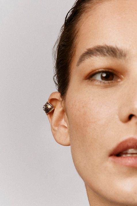 Piercing Com Textura Eterna Ouro Vintage Tu