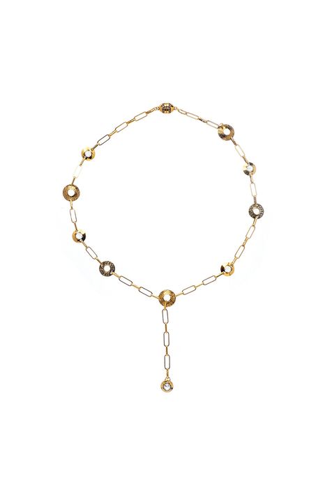 Colar Tie Discos Eterna Ouro Vintage Tu