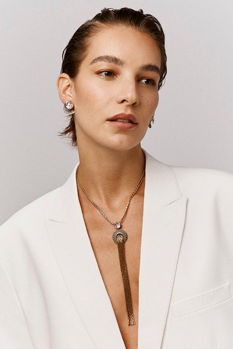 Colar Franja Eterna Ouro Vintage Tu