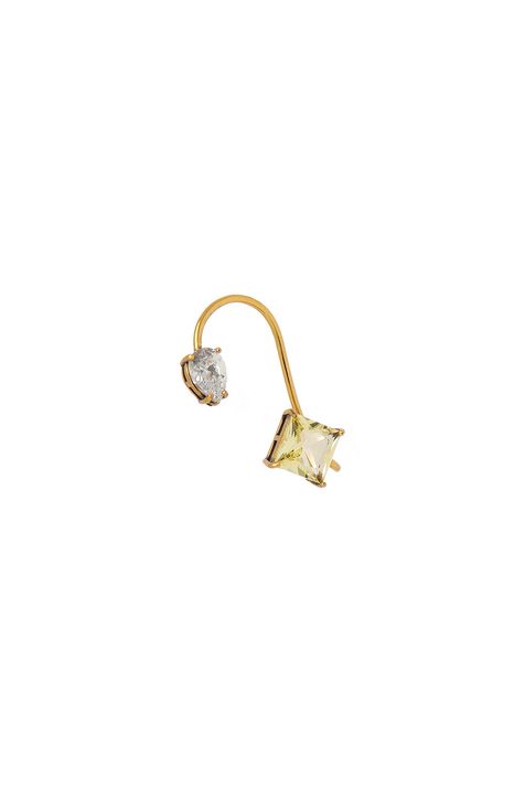 Piercing Cuff Lime Ouro Vintage