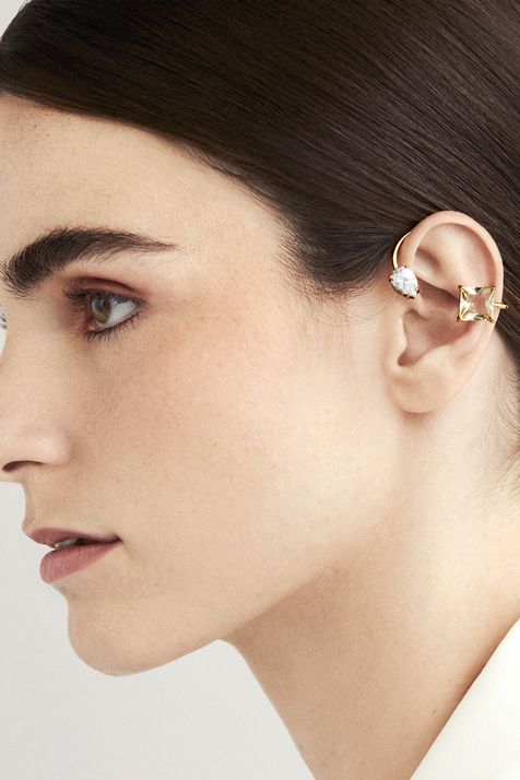 Piercing Cuff Lime Ouro Vintage