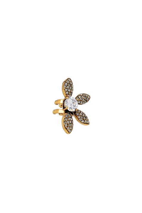 Piercing Zircon Floratta Ouro Vintage