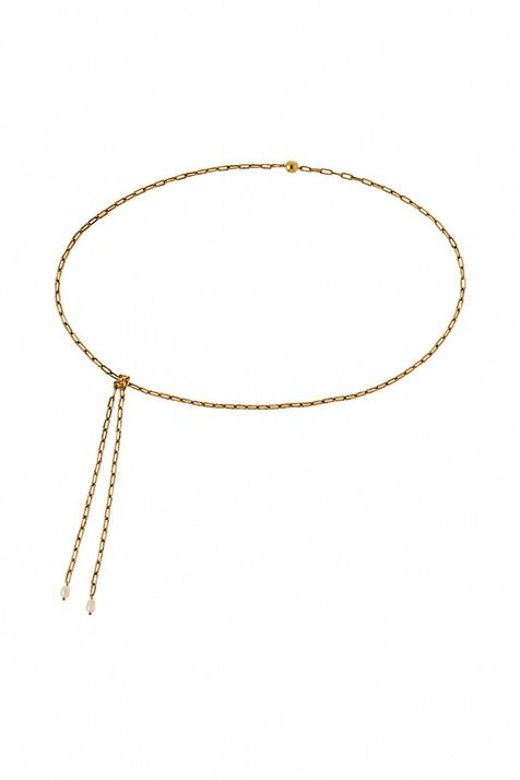 Colar Cinto Correntes e Pérolas Exclusive Ouro Vintage - TU