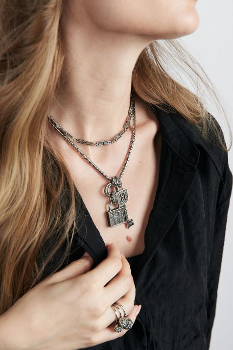Colar Curto Strass Exclusive Prata Boho - TU
