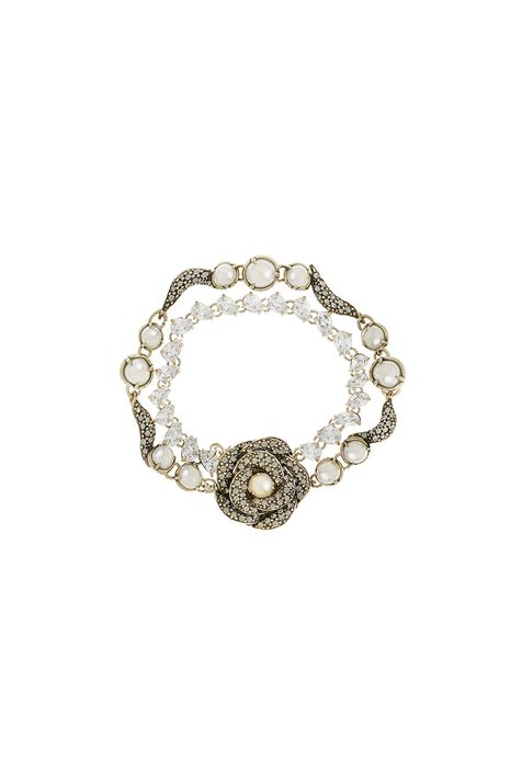 Pulseira Pérolas Camélia Prata Boho - TU