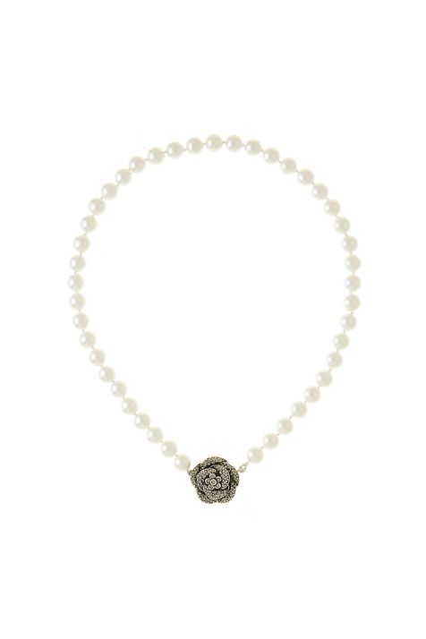 Colar Duo Pérolas Camélia Prata Boho - TU