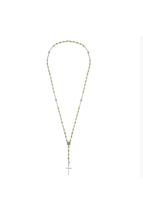 Colarterço Quartzo Verde Fé III Prata Boho - TU